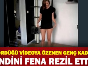 Gördüğü Videoya Özenen Genç Kadın Kendini Fena Rezil Etti...