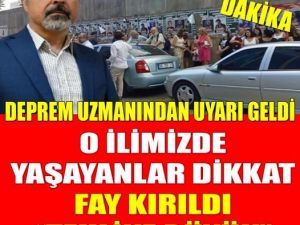 Uzman İsim Fay Kırıldı Dedi ve Uyardı