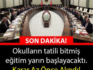 Okullar tatil edildi