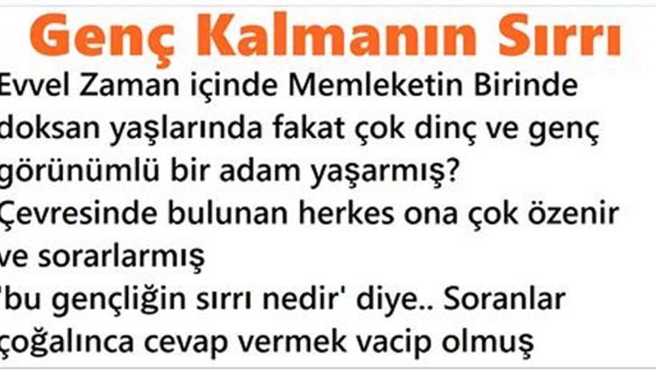 Genç Kalmanın Büyük Sırrı