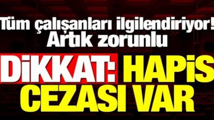 SON DAKİKA..Tüm Çalışanları İlgilendiriyor..