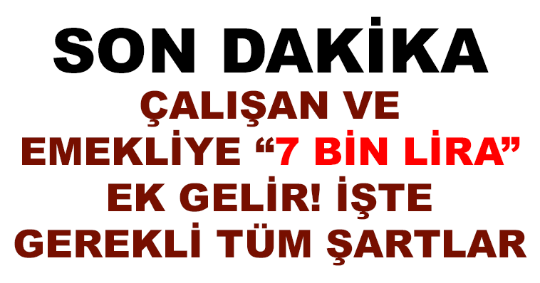 Çalışana 7 bin lira ek gelir! İşte şartlar...