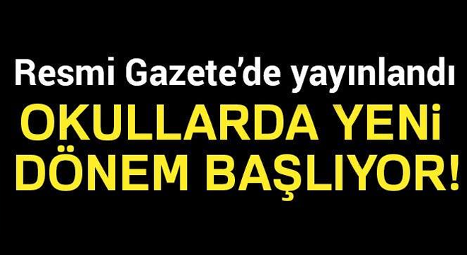 Resmi Gazete’de yayınlandı
