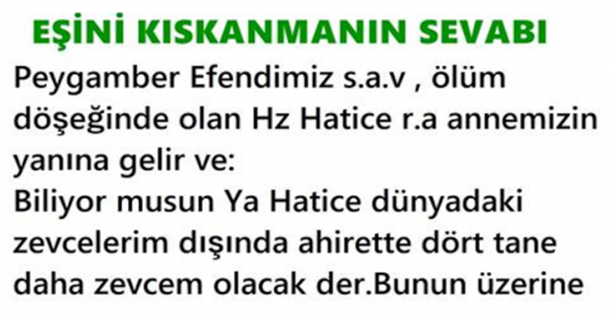 Eşini Kıskanma’nın Sevabı