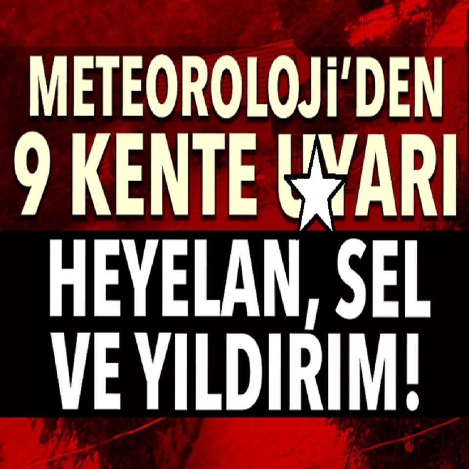 Meteoroloji 9 il için u-yarı yaptı!