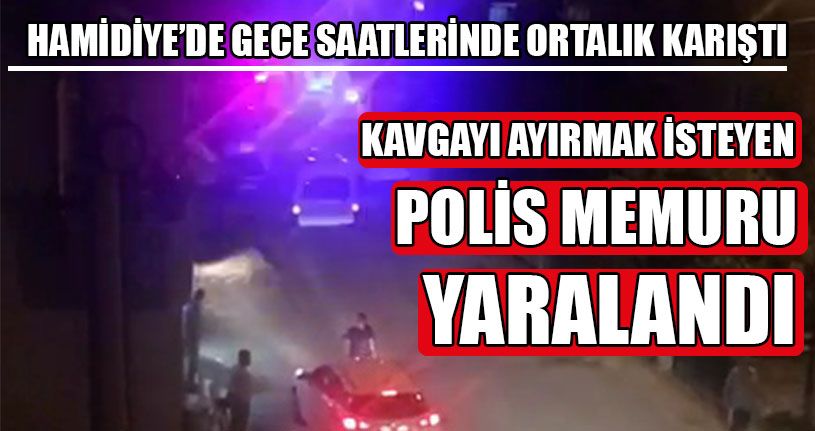 Kavgayı Ayırmak İsteyen Polis Memuru Yaralandı