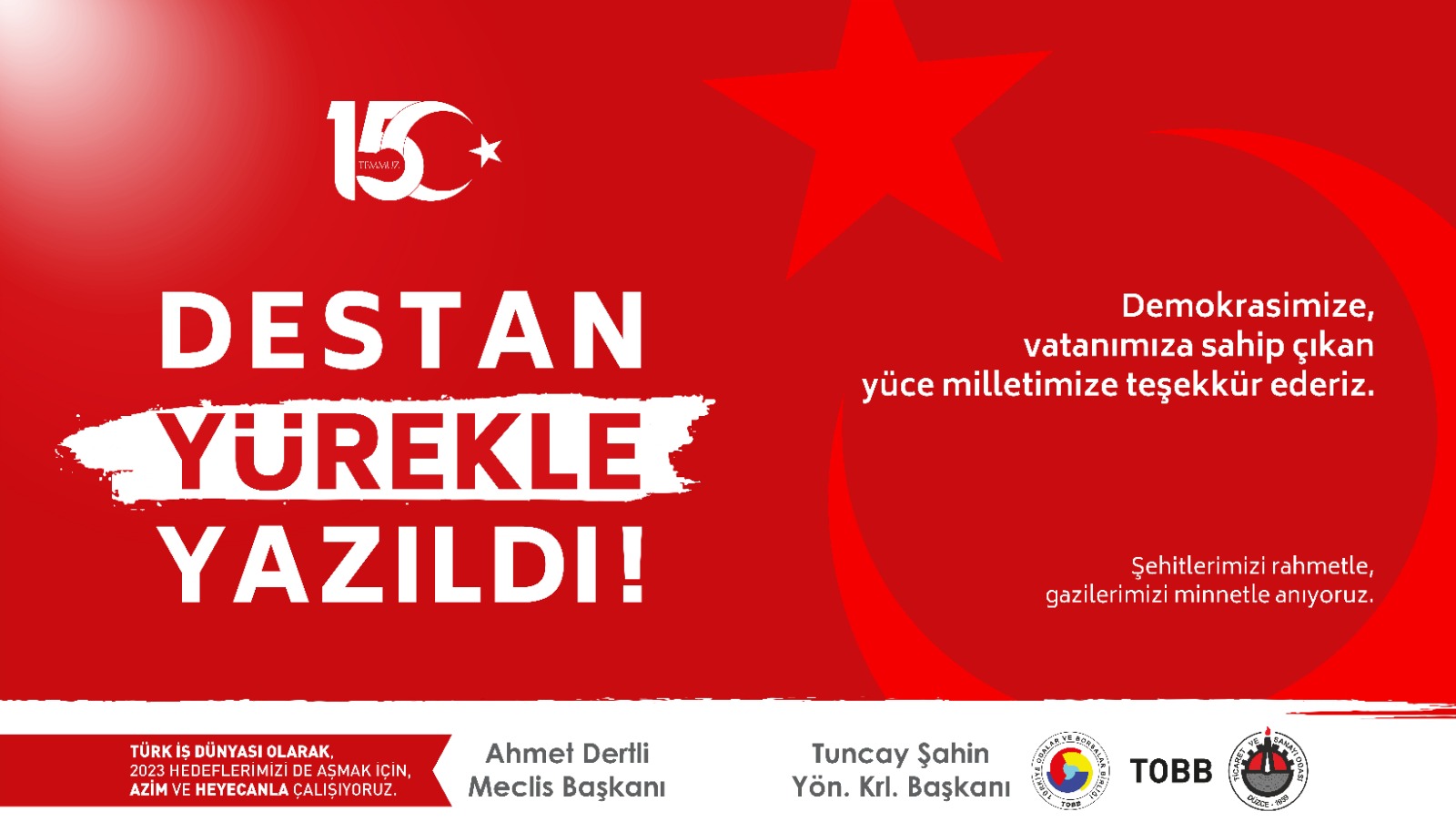 Düzce Ticaret ve Sanayi Odası 15 Temmuz'u Unutturmadı