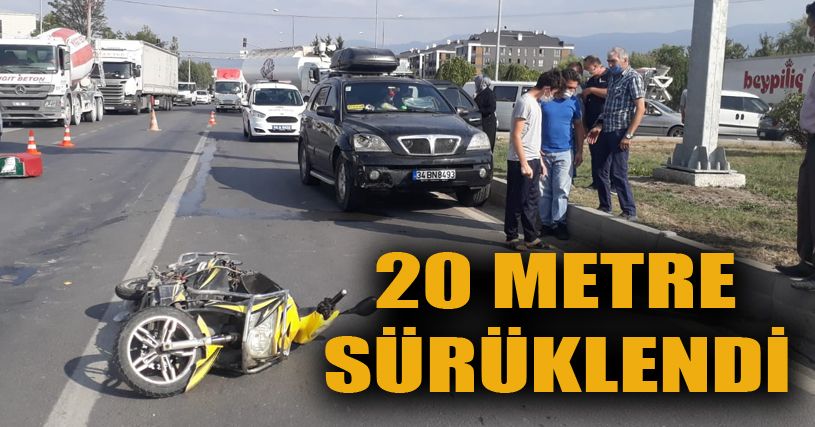 20 metre sürüklendi