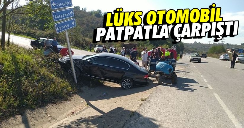 Tarım aracı ile otomobil çarpıştı 1 kişi yaralandı