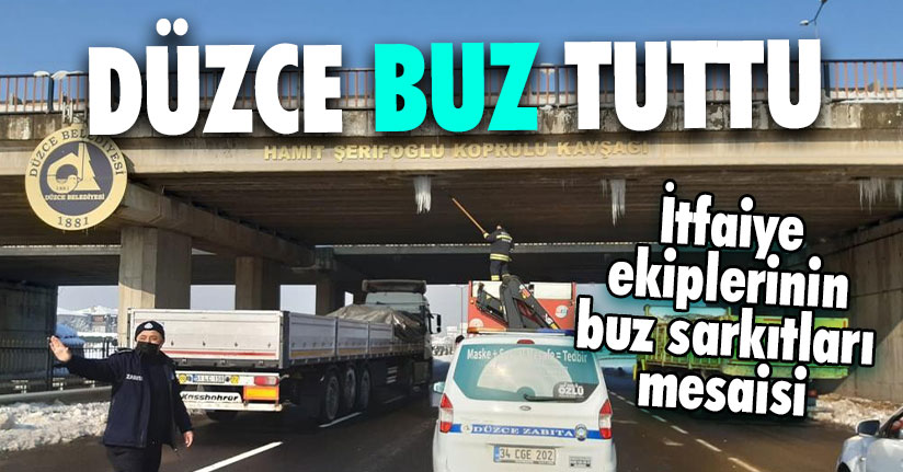 İtfaiye Ekiplerinin Buz Sarkıtları Mesaisi