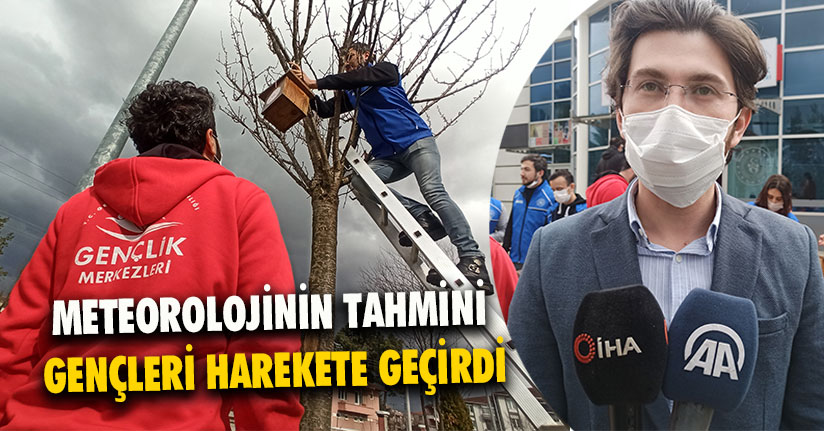 Gençler Beklenen Kar Yağışı Öncesi Kuşlar İçin Yuva Yapt