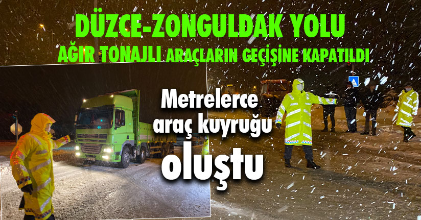 Karayolunda Metrelerce Araç Kuyruğu Oluştu