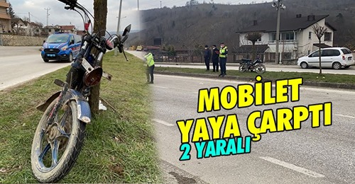 Karşıdan karşıya geçen adama mobilet çarptı: 2 yaralı