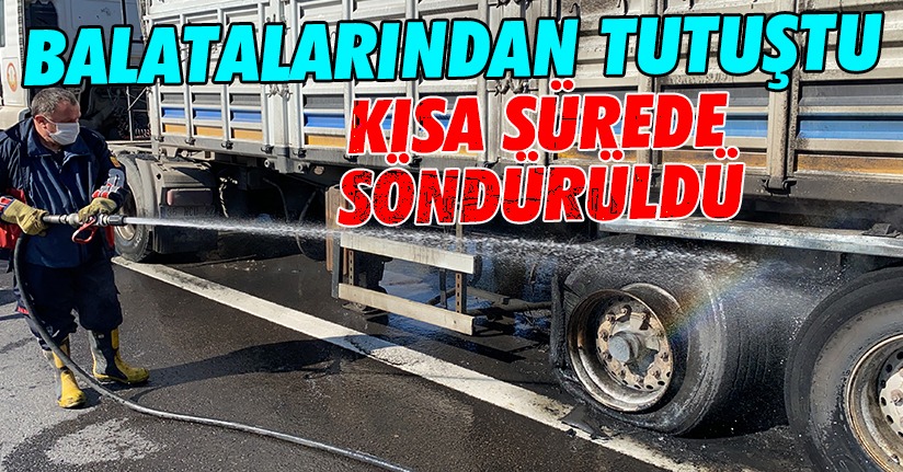 TEM’de tır yangını kısa sürede söndürüldü