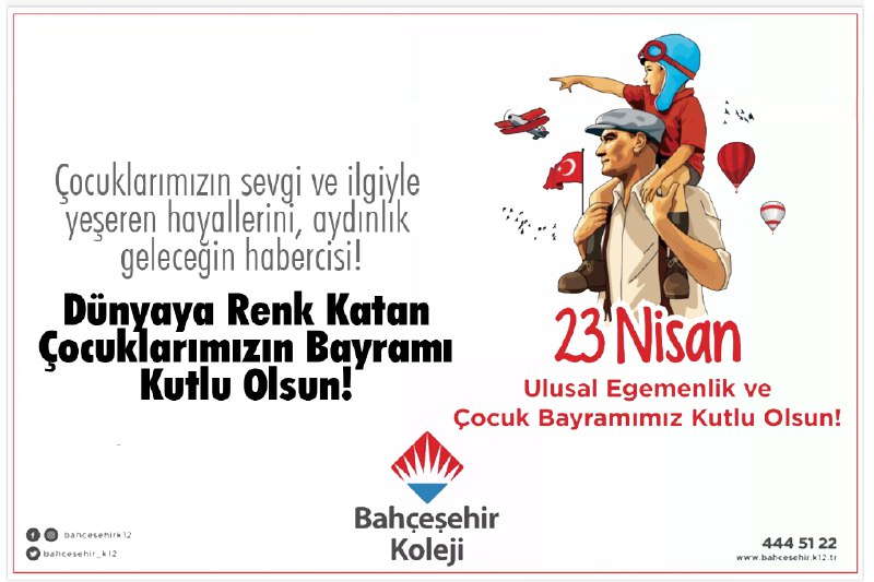 Bahçeşehir Kolejinden 23 Nisan mesaj