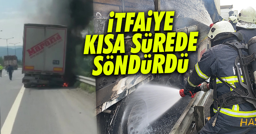 Alüminyum yüklü tır alev alev yandı