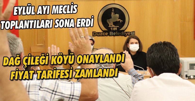 Eylül Ayı Meclis Toplantıları Sona Erdi