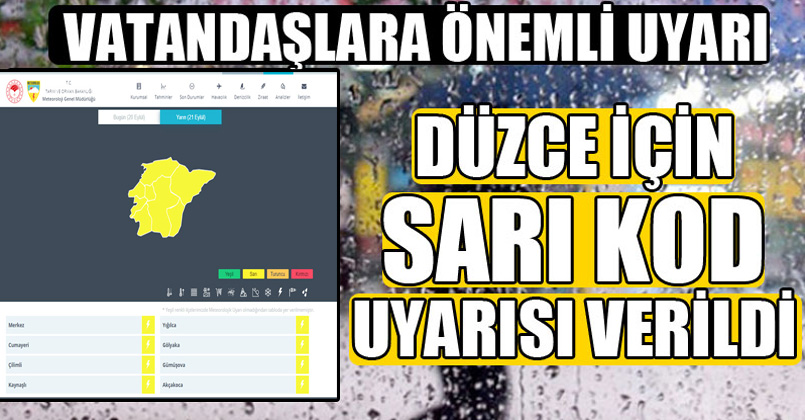 Meteoroloji sarı kod uyarı yaptı