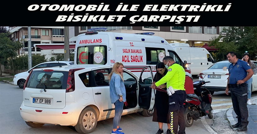 Otomobil İle Elektrikli Bisiklet Çarpıştı, 1 Kişi Yaralandı