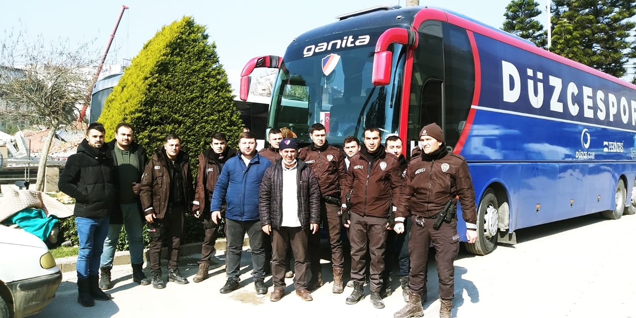 Hatay’daki polisler Düzcespor otobüsünde kalacak