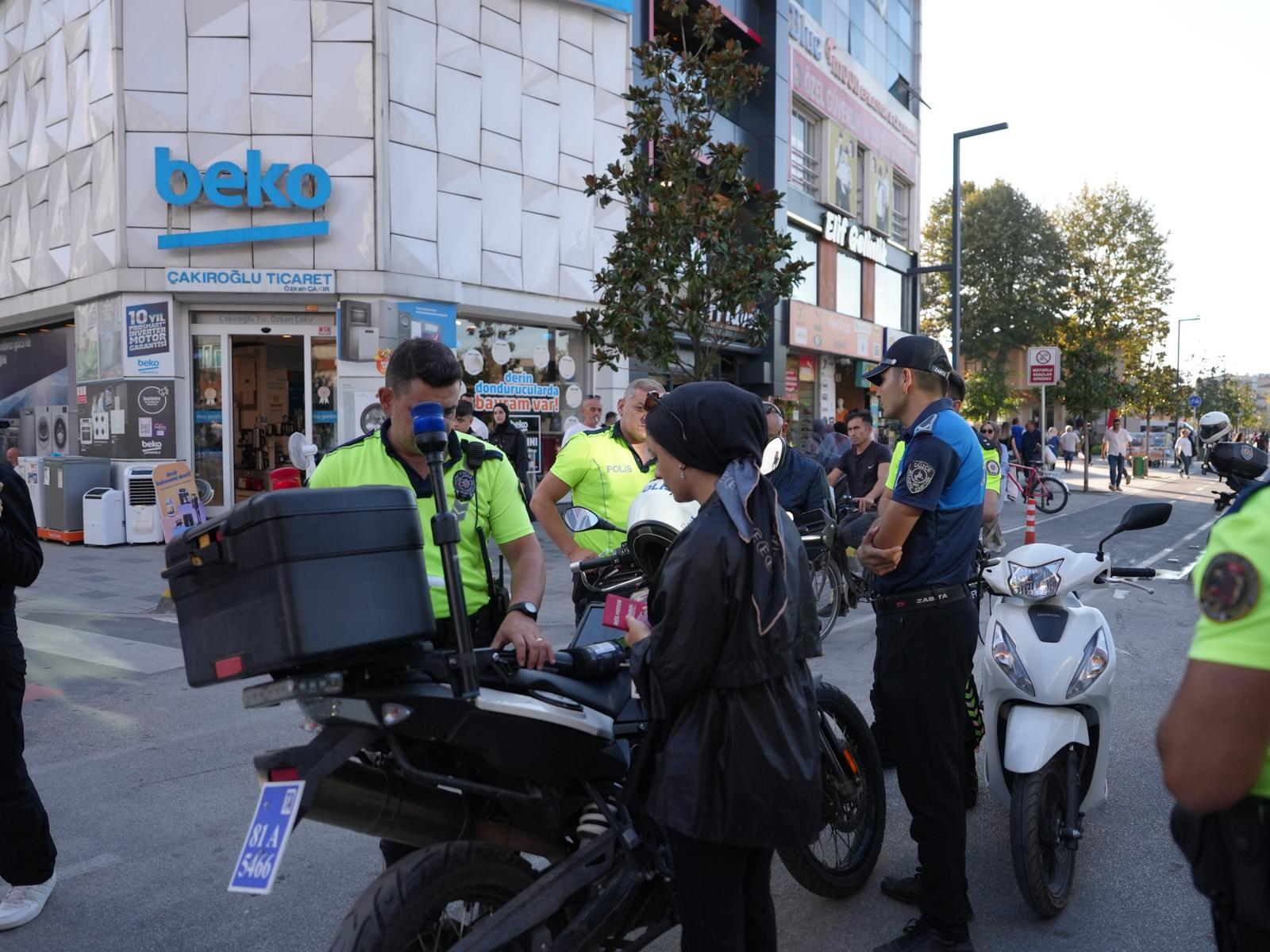 Trafiğe kapalı alanlarda motosiklet denetimi