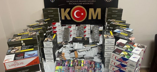 Kaçak alkol ve sigara ele geçirildi