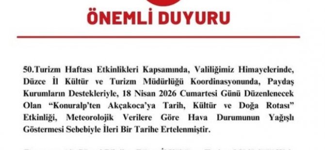 Yağış nedeniyle iptal edildi