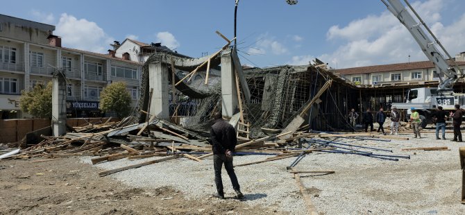 İnşatta beton dökülürken kalıp çöktü 1 işçi yaralandı