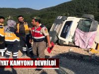 Hafriyat kamyonu devrildi: 1 ölü