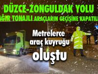 Karayolunda Metrelerce Araç Kuyruğu Oluştu