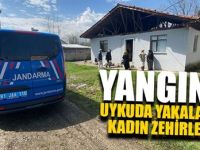 Yangında Zehirlenince Hastaneye Kaldırıldı