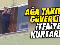 Ağa takılan güvercini itfaiye ekipleri kurtardı