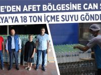 Yangına müdahale olan ekiplere tonlarca su gönderdiler