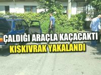 Çalıntı araçla kaçmaya çalışan şüpheliyi polis yakaladı