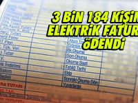 3 bin 184 kişinin elektrik faturası ödendi