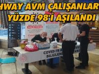 Highway AVM çalışanlarının yüzde 98'i aşılandı