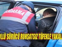 Alkollü sürücü ruhsatsız tüfekle yakalandı