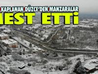 Düzce'nin kar manzarası mest etti