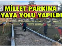 Millet Parkına Yaya Yolu Yapıldı