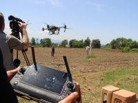 Pirinci tarlaya drone ile ekti