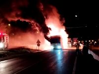 OTOBÜS ALEV ALEV YANDI, FACİADAN DÖNÜLDÜ